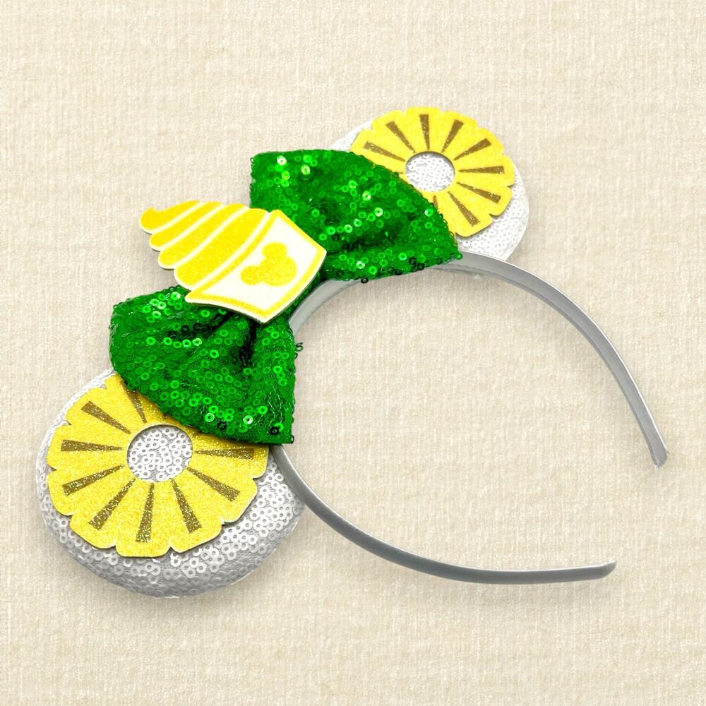 White Sequin Dole Whip Minnie Ears | Disney-Inspired Mouse Ears - Picture 3 of 4
